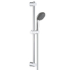 GROHE Vitalo Start 100 glijstangset - 60cm - ronde handdouche - 1 straalsoort - gladde doucheslang - chroom/zwart 4357754 GROHE Vitalo Start 100 glijstangset - 60cm - ronde handdouche - 1 straalsoort - gladde doucheslang - chroom/zwart 4357754
