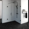Saniclass Create douchecabine 2-delig 100x100cm profielloos met antikalk en 8mm veiligheidsglas zwart mat SW224117 Saniclass Create douchecabine 2-delig 100x100cm profielloos met antikalk en 8mm veiligheidsglas zwart mat SW224117