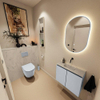 MONDIAZ TURE-DLUX Meuble de toilettes 60 cm Clay. Lavabo EDEN Opalo position milieu. Sans trou de robinet. SW1104268