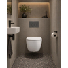 QeramiQ Dely Swirl Compact Ensemble WC - réservoir encastré QeramiQ flush - abattant fin - plaque de commande en marbre foncé - boutons ronds - blanc brillant SW1590526