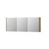 INK SPK1 Spiegelkast - 160x14x60cm - 3 deuren - dubbelzijdige Spiegel - schakelaar en stopcontact - MDF Fineer Natur SW493912