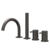 IVY Concord Combinaison pour bord de baignoire - 4 voies - mitigeur - bec pivotant - douchette extractible - RVS316 - carbone noir brossé PVD SW1031171