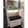Saniclass Solution Ensemble de meuble salle de bains 80x45x50cm 2 tiroirs avec lavabo en céramique noir mat Blanc mat SW542074