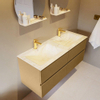 Mondiaz VICA-DLUX ensemble de meuble de salle de bain - 120cm - meuble sous-vasque oro - 4 tiroirs - lavabo encastré cloud double - 2 trous de robinet - miroir modèle spot - version XL 60cm de haut - ostra SW1098367