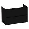 Saniclass New Future Small wastafelonderkast 80x39x55cm 2 softclose greeploze lades met 1 sifonuitsparing MDF hoogglans Zwart SW23881 Saniclass New Future Small wastafelonderkast 80x39x55cm 2 softclose greeploze lades met 1 sifonuitsparing MDF hoogglans Zwart SW23881
