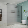 FugaFlow Eccelente Vetro Douche à l'italienne - 180x200cm - verre nervuré - Noir mat SW1124539