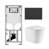 QeramiQ Dely Pack WC - 36,3x51,7cm - à fond creux - sans bride - réservoir WC attenant Geberit UP320 - abattant WC à fermeture douce - plaque de déclenchement mat anthracite - boutons ronds - blanc mat SW1164768