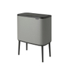 Brabantia Bo Touch Bin Afvalemmer - 11+23 liter - 2 kunststof binnenemmers - mineral concrete grey SW1117551