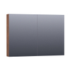 BRAUER Impress Deluxe armoire de toilette - 100x70x15cm - éclairage interne et externe - 2 portes miroir double face - Forêt Cacao SW371709