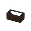 INK Concept R Wastafelonderkast - 80x45x35cm - 1 lade - opliggende grepen - gefreesd - afgeronde hoek rechts - MDF - dark veneer SW1405682