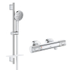 GROHE Precision Feel Doucheset - thermostatische douchekraan - 28.3cm - Vitalio Joy glijstangset - 60cm - ronde handdouche - 3 straalsoorten - chroom SW1565488