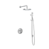 Hotbath Buddy IBS Ensemble de douche de tête - inverseur 2 voies - bras mural 35 cm - douche de tête ronde 25 cm - douchette 3 jets - barre de douche - chromé SW18281