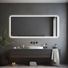 Saniclass Lumen Miroir de salle de bains - 160x70cm - avec coins arrondis - installation horizontale / verticale - éclairage LED indirect - chauffage de miroir - capteur infrarouge sur la partie inférieure SW1474282