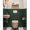 QeramiQ Dely Ensemble WC - réservoir encastré Qeramiq Flush - abattant 35mm - plaque de commande blanche mate en métal - boutons ronds - beige SW1578590