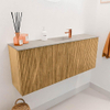 Mondiaz JOYA-DLUX 100cm toiletmeubel - kleur Oak - Wastafel FAYE positie Midden 1 kraangat kleur Opalo. SW1422134