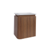 Epoch Meuble de toilette - 36x35x41cm - arrondi gauche - angle droit - 1 porte - lavabo Corian - sans trou de robinetterie - Roquebrun SW1436539