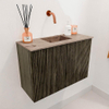 Mondiaz JOYA-DLUX Meuble de toilette 60cm - couleur Shadow - Lavabo FAYE position Milieu Sans trou de robinet couleur Arena SW1424782