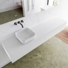 Mondiaz Lagom Meuble salle de bains 200x30.9x45cm Solid Surface Talc 2 tiroirs avec lavabo BINX vasque à poser Gauche sans trous de robinet SW409146