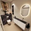MONDIAZ TURE-DLUX meuble WC 120 cm Talc. EDEN lavabo Lava position à droite. Sans trou de robinet. SW1103614
