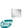 FugaFlow Eccelente Arredo spiegel badkamer spiegelkast - 80x63x16cm - inclusief zijpanelen - cotton (beige) - Black Friday - SW1123965