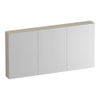 BRAUER Impress Deluxe armoire de toilette - 140x70x15cm - éclairage interne et externe - 3 portes miroir double face - beige mat SW1198973
