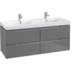 Villeroy & boch Subway 2.0 wastafelonderkast 128.7x52x4.49cm Grijs hoogglans 1024257 Villeroy & boch Subway 2.0 wastafelonderkast 128.7x52x4.49cm Grijs hoogglans 1024257