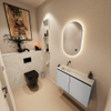 MONDIAZ TURE-DLUX Meuble toilette - 80cm - Plata - EDEN - vasque Ostra - position gauche - sans trou de robinet SW1104994