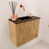 Mondiaz JOYA 50cm meuble de toilette - couleur Oak - Vasque FAYE position Milieu Sans trou de robinet couleur Urban. SW1421154