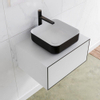 MONDIAZ LAGOM 60cm badmeubel solid surface urban 1 lades Wastafel BINX opzetkom midden 1 kraangat SW409222 MONDIAZ LAGOM 60cm badmeubel solid surface urban 1 lades Wastafel BINX opzetkom midden 1 kraangat SW409222