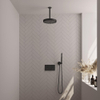 BRAUER Stripe Douche de tête thermostatique encastrée - boutons-poussoirs - SET 27 - pomme de douche 25cm - bras plafond - douchette à main barre - flexible de douche - coude mural - noir mat SW1435154