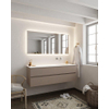 Mondiaz VICA ensemble de meuble de salle de bain - 150cm - meuble sous-vasque fumée - 2 tiroirs - lavabo lune droite - sans trou de robinet version XL 60cm de haut SW1089760