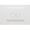 QeramiQ Push Plaque de déclenchement - synthétique - Blanc brillant - avec boutons ronds pour réservoir UP320 de Geberit - DESTOCKAGE OUT11802