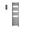 Sanicare HVS Elektrische Radiator - 172x45cm - 920W - met afstandsbediening - thermostaat - chroom - rechtsonder - gunmetal (antraciet) SW1210815