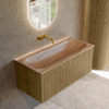 MONDIAZ KURVE-DLUX Meuble de salle de bains 100cm couleur Dusk avec 1 tiroir et 0 porte. Lavabo BIG MEDIUM Centré sans trou de robinet Saba. SW1433351
