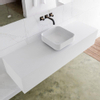 MONDIAZ LAGOM 150cm badmeubel solid surface talc 1 lades Wastafel BINX opzetkom midden zonder kraangat SW409057 MONDIAZ LAGOM 150cm badmeubel solid surface talc 1 lades Wastafel BINX opzetkom midden zonder kraangat SW409057