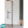 FugaFlow Eccelente Vetro zijwand - 30x200cm - helder glas - 8mm - met hoekprofiel - mat zwart - SW1125164