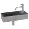 Differnz Ribble pack lave-mains – 38 x 18 x 8 cm – pierre naturelle noire – robinet courbé chromé SW705391