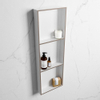 Mondiaz Easy nis 29.5x89.5x8cm voor Inbouw/opbouw 3 open vakken Solid surface Talc/Smoke SW643874