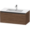 Duravit Ketho.2 Wastafelonderbouwkast - met 1 lade - 101x48x44cm - met greep antraciet - donker noten mat SW771838