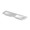 INK Modi Wastafel - 160x45x1.7cm - inbouw - afgeronde hoeken - dubbele wasbak - zonder kraangat - polystone - glans wit SW1405794