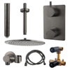 Adema Shower Set de douche à encastrer douche de tête 30cm avec bras plafond complet Gunmetal SW519683 Adema Shower Set de douche à encastrer douche de tête 30cm avec bras plafond complet Gunmetal SW519683
