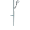 Hansgrohe Raindance Select S Unica Ensemble de douche - barre coulissante - Raind. Select S 120 douchette 3 jets EcoSmart porte-savon - 90cm - flexible de douche 160cm - chrome SW157205