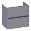BRAUER Adore wastafelonderkast ondiep - 60x39x55cm - 2 softclose lades - greeploos - 1 sifon uitsparing - mat grijs SW1198457