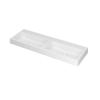 Ink Momento lavabo - 140x45x9cm - double vasque - sans trou de robinet - polystone - blanc mat SW68659