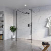 Fortifura Galeria Vrijstaande Inloopdouche - 110x200cm - helder - antikalk - 8mm veiligheidsglas - 2 zijwanden - 30cm - wandsteunen en hoekprofielen - mat zwart SW992978