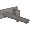 Hansgrohe Talis e Eengreeps wastafelmengkraan - afbouwdeel - voor wandmontage plaat - voorsprong 225 mm en PushOpen - afvoerplug - geborsteld zwart chroom SW297643
