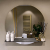 Mondiaz SPOT miroir – Ø 80 cm – avec tablette – Lava (marbre noir) SW1235646
