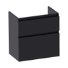 BRAUER Advance Meuble sous-lavabo 59x60x38.6cm peu profond sans poignées 2 tiroirs 1 espace siphon MDF Black Wood SW421320