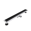 FugaFlow Eccelente Caniveau de douche à grille - 80cm - grille à carreaux - bride de sol - noir mat SW1467970