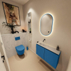 MONDIAZ TURE-DLUX 80cm toiletmeubel Jeans. EDEN wastafel Opalo positie links. Zonder kraangat. SW1104357